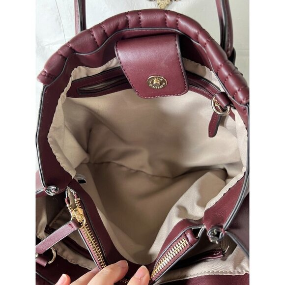 Nine West Camden Jet Set Satchel burgundy Merlot - Picture 6 of 16